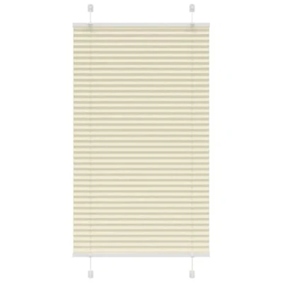 Image of vidaXL Cream Pleated Blinds 80x100cm Polyester Fabric Window Treatment, Adjustable Privacy Shades for Bedroom, Living Room, Office Easy Installation with Clamping or Screw Mount