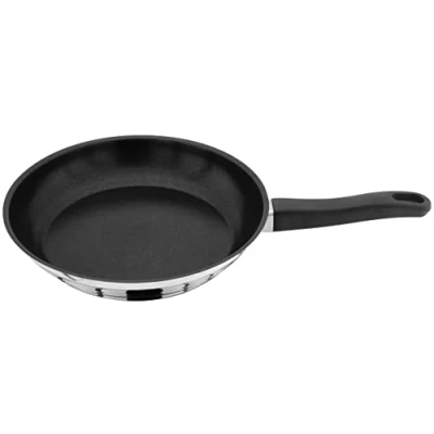 Image of Judge Essentials Small Non Stick Frying Pan, 24cm, Stainless Steel, Induction Ready, Dishwasher Safe 10 Year Guarantee