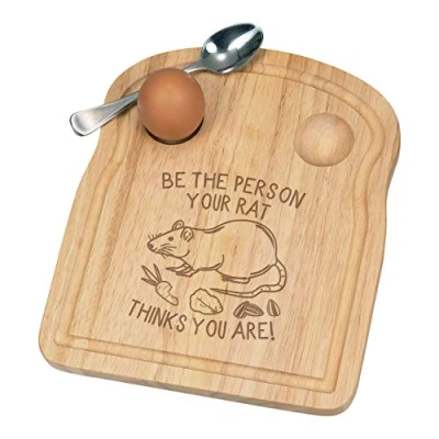 Image of Be The Person Your Rat Thinks You are Breakfast Dippy Egg Cup Board Wooden Easter
