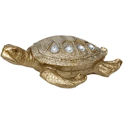 Image of Gold Turtle with Glitter and Diamante Detailing 20cm / 8 inch
