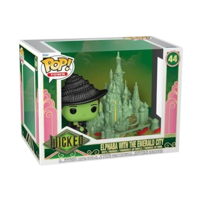 Image of Funko POP! Town: Wicked Elphaba w/Emerald City Collectable Vinyl Figure Gift Idea Official Merchandise Toys for Kids &amp; Adults Movies Fans Model Collectors and Display