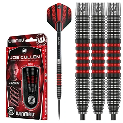 Image of WINMAU Joe Cullen 25 gram Tungsten Darts Set with Flights and Stems (Shafts)