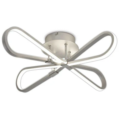 Image of Bucle Flush Ceiling Light 40W LED 3000K, 3500lm, Polished Chrome, Frosted Acrylic