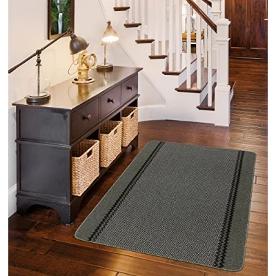 Image of William Armes 3803710 Dandy Kilkis Washable Kitchen Rug, 150 cm Length x 100 Width, Polypropylene, Charcoal Grey, 150x100