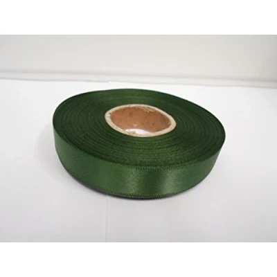 Image of 1 Roll of 15mm x 25 metres Satin Ribbon Olive Dark Green Double Sided 15 mm 1.5cm