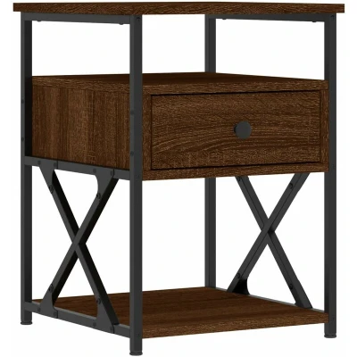 Image of vidaXL Bedside Cabinet Brown Oak 40x42x55 cm Engineered Wood