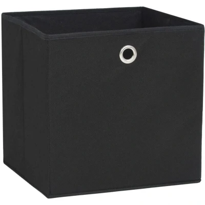 Image of vidaXL Storage Boxes 10 pcs Non woven Fabric 28x28x28 cm Black