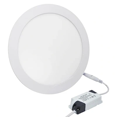 Image of Recessed LED Ceiling Panel Light Round 20w Cool White 6500k 240mm x 240mm, Cut Out 225mm Long Life Span 20WR65K