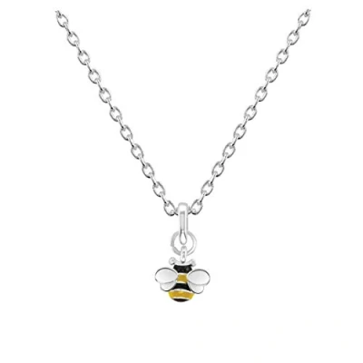 Image of Dew Sterling Silver and Enamel Busy Bee Necklace 18&quot;