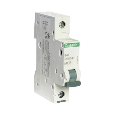 Image of Crabtree 6MSB40 Miniature Circuit Breaker (MCB) Type B Loadstar Domestic SP 40 Amp