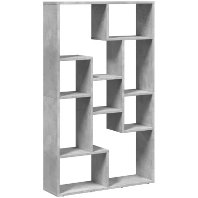 Image of vidaXL Concrete Grey Bookcase Bookshelf Storage Cabinet Engineered Wood, 72x20x120 cm Versatile Room Divider, Display Shelf, Organizer for Living Room, Office, Bedroom