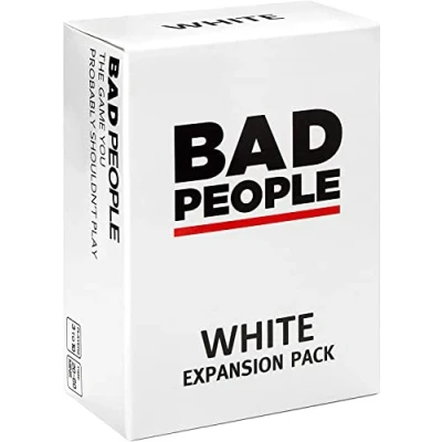 Image of BAD PEOPLE Party Game WHITE Expansion 100 New Question Cards for the Hilarious Adult Card Fun Parties &amp; Board Games Night with Your Group Find Out What Friends Really Think of You