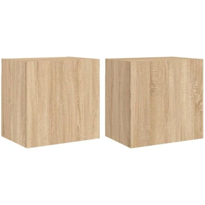 Image of vidaXL TV Wall Cabinets 2 pcs Sonoma Oak 40.5x30x40 cm Engineered Wood