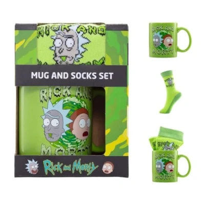 Image of Pyramid International Rick and Morty MUG &amp; SOCK SET Fun Design, Includes Matching Cozy Socks, Durable Microwave Safe, Awesome Choice for Binge Watching Sessions