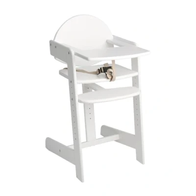 Image of Safetots Grow with Me Wooden High Chair, White, Highchair for Baby and Toddler, converts to a Childs Stylish Practical