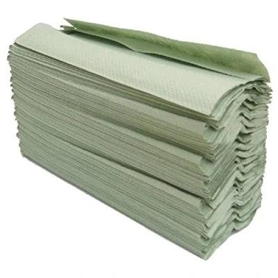 Image of Maxgreen CPD43429 C Fold Hand Towels, Pack of 15, Green