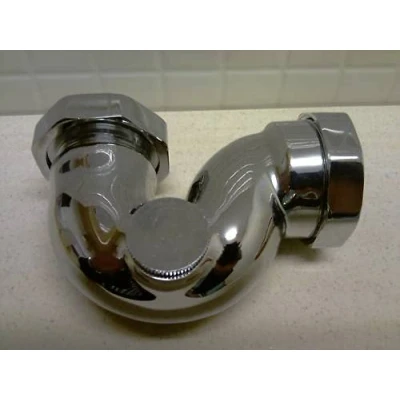 Image of Exposed Traditional Low Level Shallow Chrome on Brass 1 1/2&quot; Bath P Trap Waste
