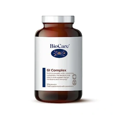 Image of BioCare GI Complex Nutrient with L Glutamine, Nucleotides, Live Bacteria &amp; Vitamin A Gut Tissue Immunity Support 150g