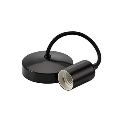 Image of KnightsBridge 6&quot; E27 Contemporary Pendant Set Matt Black