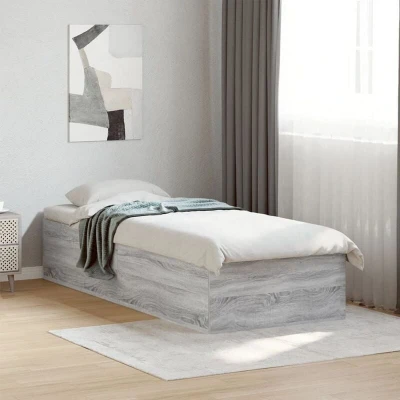 Image of vidaXL Bed Frame without Mattress Grey Sonoma 90x200 cm