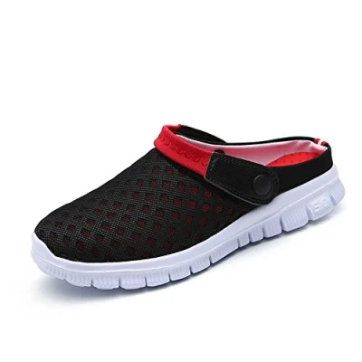 Image of FOBEY Men Women Slip On Breathable Mesh Shoes Couples Sport Sandals Flip Flop, Red, 5 UK