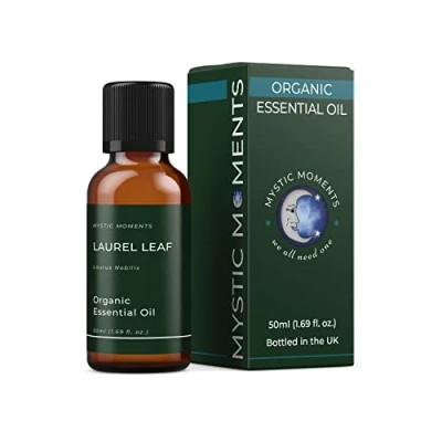 Image of Mystic Moments Organic Laurel Leaf (Bay Laurel) Essential Oil 50ml Pure &amp; Natural for Diffusers, Aromatherapy Massage Blends Vegan GMO Free