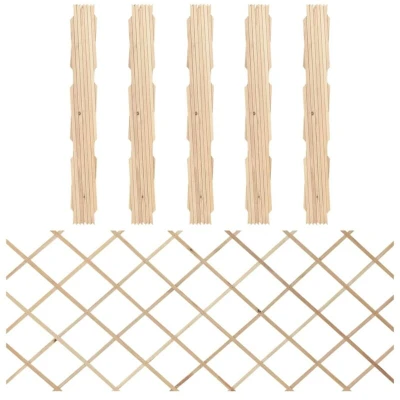 Image of vidaXL Trellis Fences 5 pcs Solid Firwood 180x80 cm