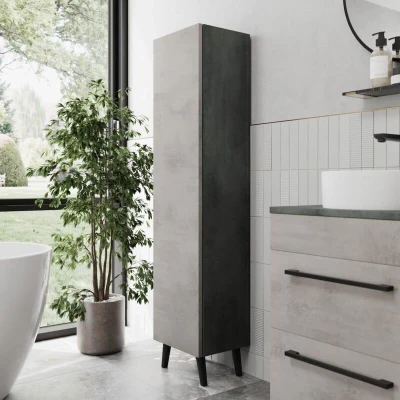 Image of Vitusso Idro Grey Freestanding Tall Bathroom Storage Cabinet 1380 x 350mm