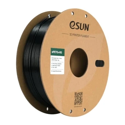 Image of eSUN PETG Filament 1.75mm, ePETG+HS High Speed 3D Printer Filament, Dimensional Accuracy +/ 0.05mm, 1KG Spool (2.2 LBS) for Speedy Printing,Solid Black