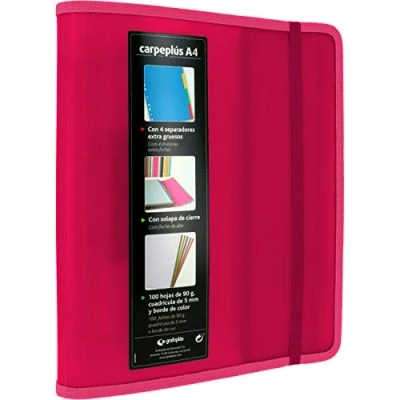 Image of Grafoplas Carpesano 88200054 Folder 4 Rings A4 Polypropylene with Side Flap 100 Sheets Dividers and Transparent Envelope Multiline