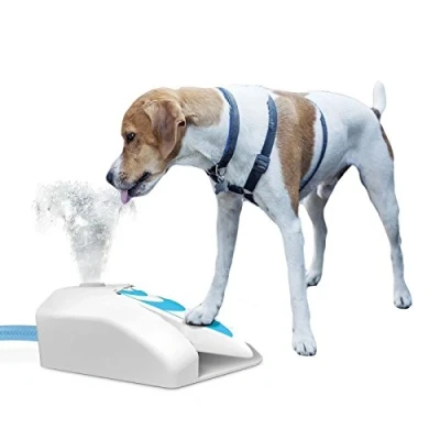 Image of All for Paws Outdoor Garden Water Drinking Fountain Dog Cooler Press Step Paw Operated Dispenser Training Fresh