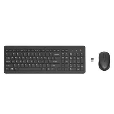 Image of HP 330 Wireless Keyboard and Mouse Combo, 2.4 GHz Connection with USB Dongle, 12 Function Keys, Ergonomically Designed, 1600 DPI, LED Indicators, Numpad Black