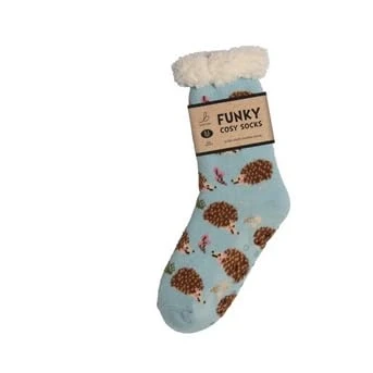 Image of Bartleby Ladies Sherpa Socks Hedgehog