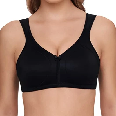 Image of Susa Topsy Women&#039;s Non wired Comfort Strain relief Bra 9756 34 46 B G, Black (004), 36CC (Brand size : 80C)