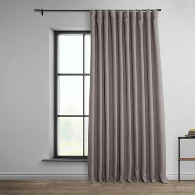 Image of HPD Half Price Drapes Extra Wide Linen Room Darkening Curtain (1 Panel) 100 X 96, BOCH LN18511 96 DW, Mink