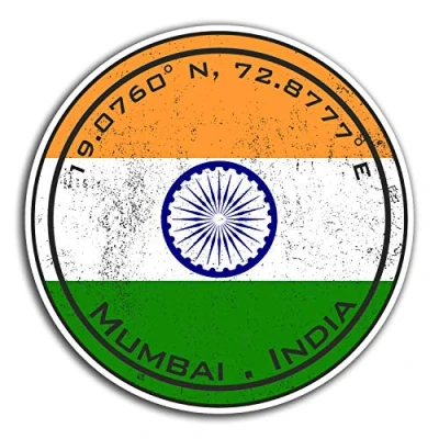 Image of 2 x 10cm Mumbai Flag Vinyl Stickers Travel Sticker Laptop Luggage #23365 (10cm Wide)