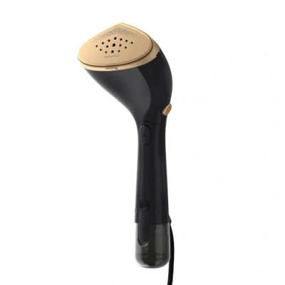 Image of Philips 7000 Series Handheld Steamer 1500W, 28g/min Continuous Steam. Optimal Temp. Metal Soleplate, 100 ml + 200 Detachable tank. Glove/StyleMat Included, Black (STH7060/86)