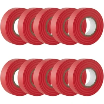 Image of GTSE Red Electrical Tape, 19mm x 20m, 10 Rolls of Strong Self Adhesive PVC Insulation Tape for Insulating, Repairing and Protecting Wires