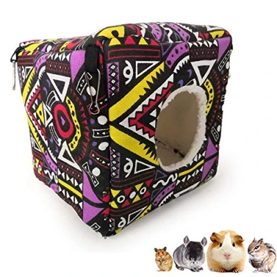 Image of Oncpcare Cube Hamster Cotton Nest, Winter Warm Sugar Glider Bed House, Small Pet Plush Hanging Hammock for Birds Parrot Ferrets Rat Squirrel Guinea Pig Chinchilla Marmosets Bunny