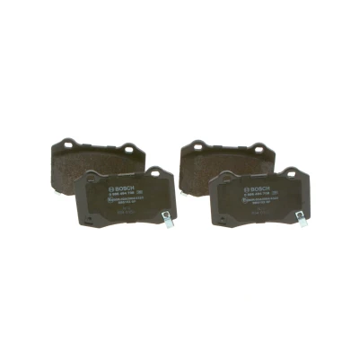 Image of 68003610AA, 68034993AA Brake pad set BOSCH 0 986 494 708 Low Metallic with integrated wear warning contact anti squeak plate