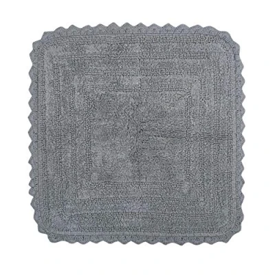 Image of DII Crochet Collection Reversible Bath Mat, Square, 24x24, Gray