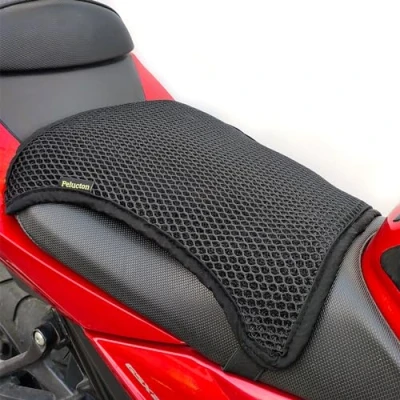 Image of Pelucton Double layer Motorcycle Cool Seat Cover, Universal Breathable Motorbike Mesh Cushion pad, Airflow Non slip Saddle Sun Protection Cover