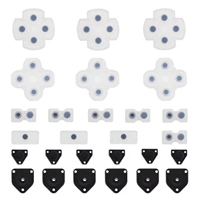 Image of the Lord of Tools 3 Sets Conductive Silicon Button Pads Controller Replacement Repair Part Compatible with Sony Playstation 4 PS4