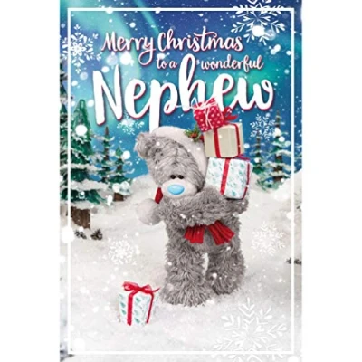 Image of Me To You Bear 3D Holographic Wonderful Nephew Christmas Card