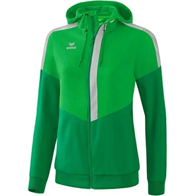Image of Erima Squad Track Top Jacket with Hood Fern Green/Emerald/Silver Grey, 38
