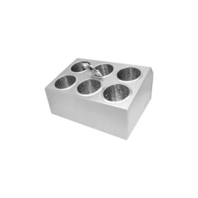 Image of Genware NEV SETCH 6 Complete Cutlery Holder, GW Stainless Steel, Holder (Pack of 6)