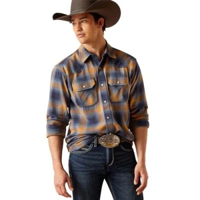 Image of ARIAT Men&#039;s Hershel Retro Fit Shirt, Comb Honey, XS