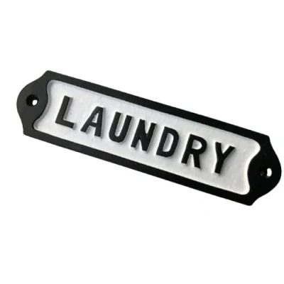 Image of Antique Retro Handmade Laundry Iron Black Sign Plaque Washing UTILY Room Vintage