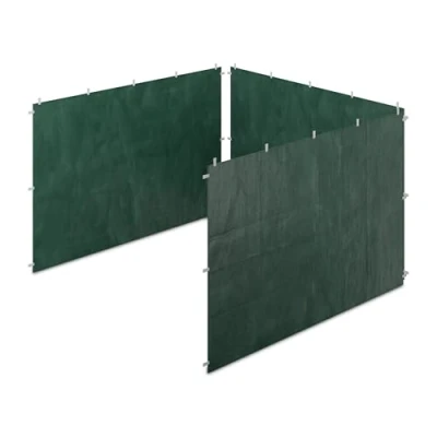 Image of Relaxdays Gazebo Side Panels, 80% 20% Plastic, Green, 200 x 300 0.1 cm