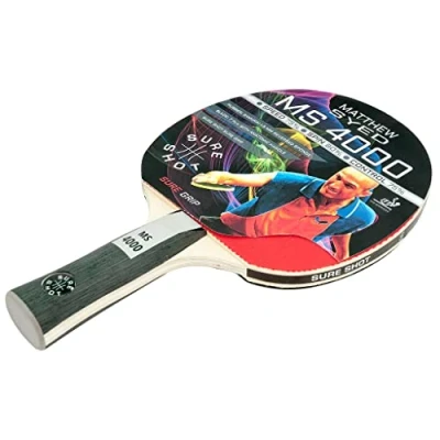 Image of Sure Shot Matthew Syed MS 4000 Table Tennis Bat, ITTF Approved 1.8 mm Samurai Rubber
